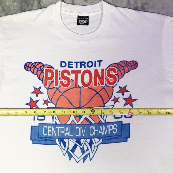 1989 Detroit Pistons Central Division Champions Shirt XL Vintage Single Stitch - Picture 5 of 6